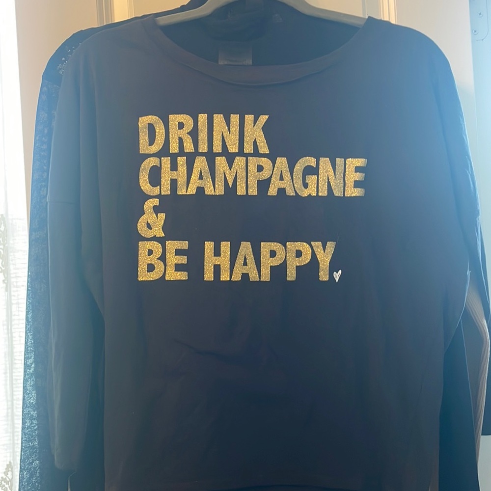 Like new chaser drink champagne and be happy brown t shirt